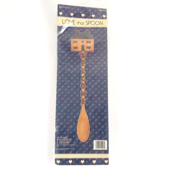 NEW!! DIY Wooden Spoon w/ "WELCOME" Letter Love that Spoon Cottagecore Decor - Picture 8 of 8